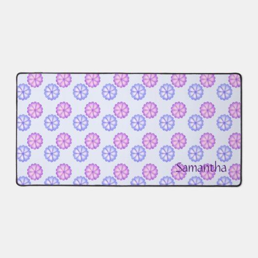 Lila und blaue Blumen Schreibtischunterlage (Vorderseite)