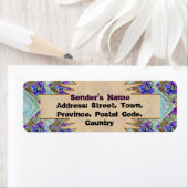 Lila und blaue Blumen Squares Zigzags (Insitu)