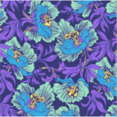 Lila und blaue Blumen William Morris Aufkleber (Vorderseite)