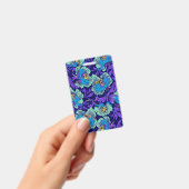 Lila und blaue Blumen William Morris Ausweis (Handheld)