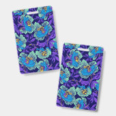 Lila und blaue Blumen William Morris Ausweis (Vorder- & Rückseite)