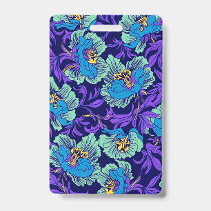 Lila und blaue Blumen William Morris Ausweis