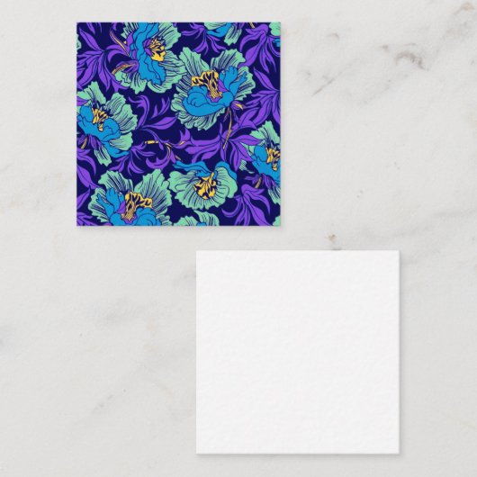 Lila und blaue Blumen William Morris Begleitkarte (Vorne/Hinten)