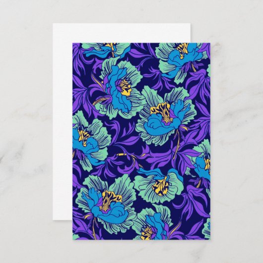 Lila und blaue Blumen William Morris Begleitkarte (Vorne/Hinten)