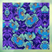 Lila und blaue Blumen William Morris Fensteraufkleber (Blatt 3)