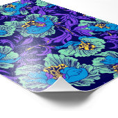 Lila und blaue Blumen William Morris Fotodruck (Ecke)