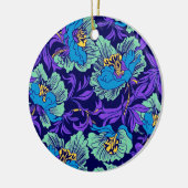 Lila und blaue Blumen William Morris Keramik Ornament (Links)