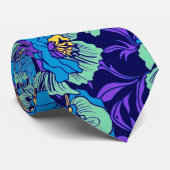 Lila und blaue Blumen William Morris Krawatte (Gerollt)