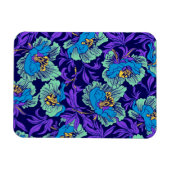 Lila und blaue Blumen William Morris Magnet (Horizontal)