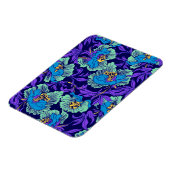 Lila und blaue Blumen William Morris Magnet (Linke Seite)