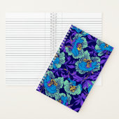 Lila und blaue Blumen William Morris Notizblock (Innen)