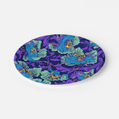 Lila und blaue Blumen William Morris Pappteller (Schrägansicht)