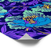 Lila und blaue Blumen William Morris Poster (Ecke)