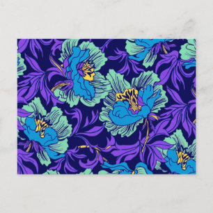Lila und blaue Blumen William Morris Postkarte