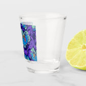 Lila und blaue Blumen William Morris Schnapsglas (Rechts)