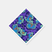 Lila und blaue Blumen William Morris Serviette (Ecke)