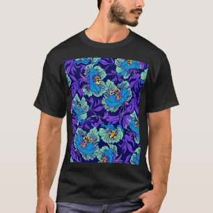 Lila und blaue Blumen William Morris T-Shirt