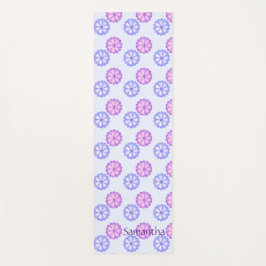 Lila und blaue Blumen Yogamatte