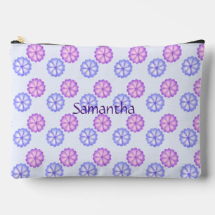 Lila und blaue Blumen Zubehörtasche