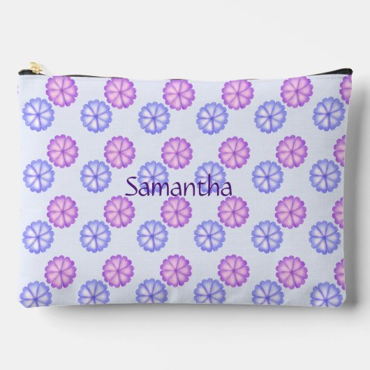 Lila und blaue Blumen Zubehörtasche (Vorderseite)
