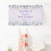Lila und blaue Blütenbaby-Dusche Banner (Insitu)