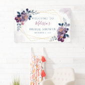 Lila und blaue Blütengoldrahmen Banner (Insitu)