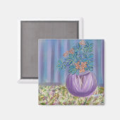Lila und blaue Bouquet Originelle Kunst Magnet (Vorderseite/Rückseite)