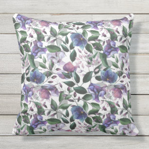 Lila und blaue Coole Farbtöne Blumenkissen im Frei Kissen