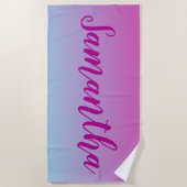 Lila und blaue Cotton Candy ombre Strandtuch (Vorderseite)