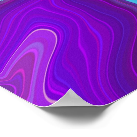 Lila und blaue Fluid Art Poster (Ecke)