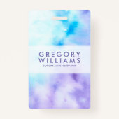 Lila und blaue Flüssigkeit färbt Baground Ausweis (Vorderseite)