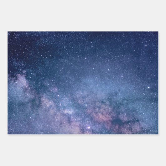 Lila und blaue Galaxie Geschenkpapier Set (Vorderseite 3)