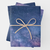 Lila und blaue Galaxie Geschenkpapier Set (Beispiel)