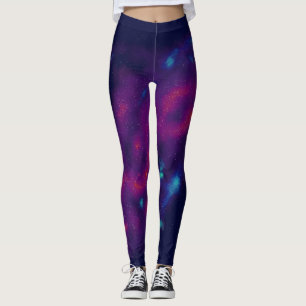 Lila und blaue Galaxie Leggings