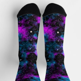 Lila und blaue Galaxie Socken