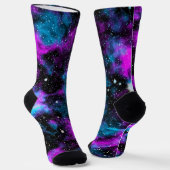 Lila und blaue Galaxie Socken (Gewinkelt)