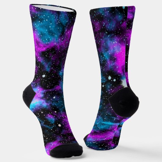 Lila und blaue Galaxie Socken (Gewinkelt)