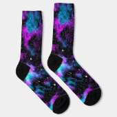 Lila und blaue Galaxie Socken (Rechts)