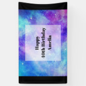 Lila und blaue Galaxie Space Abstrakt Geburtstag Banner (Vertikal)