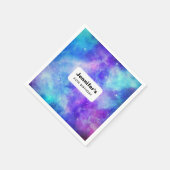 Lila und blaue Galaxie Space Abstrakt Geburtstag Serviette (Ecke)
