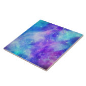 Lila und blaue Galaxie Weltraum Abstrakt Fliese (Seite)