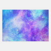 Lila und blaue Galaxie Weltraum Abstrakt Geschenkpapier Set (Vorderseite 2)