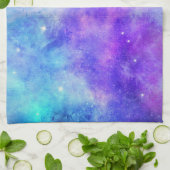 Lila und blaue Galaxie Weltraum Abstrakt Geschirrtuch (Gefaltet)