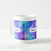 Lila und blaue Galaxie Weltraum Abstrakt Kaffeetasse (Vorderseite Links)