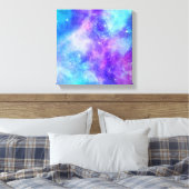 Lila und blaue Galaxie Weltraum Abstrakt Leinwanddruck (Insitu (Schlafzimmer))