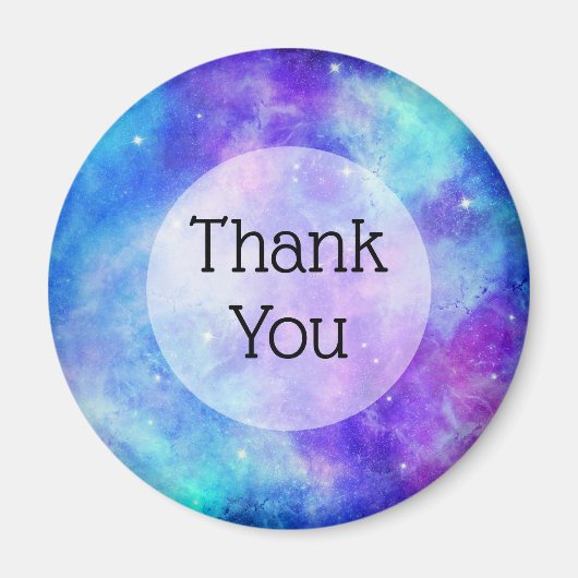 Lila und blaue Galaxie Weltraum Abstrakt Magnet (Vorne)