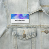 Lila und blaue Galaxie Weltraum Abstrakt Namensschild (Beispiel)