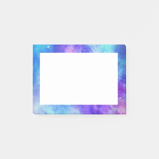 Lila und blaue Galaxie Weltraum Abstrakt Post-it Klebezettel (Vorderseite)