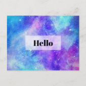 Lila und blaue Galaxie Weltraum Abstrakt Postkarte (Vorderseite)