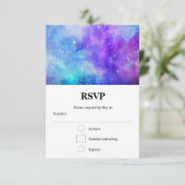 Lila und blaue Galaxie Weltraum Abstrakt RSVP Karte (Stehend Vorderseite)